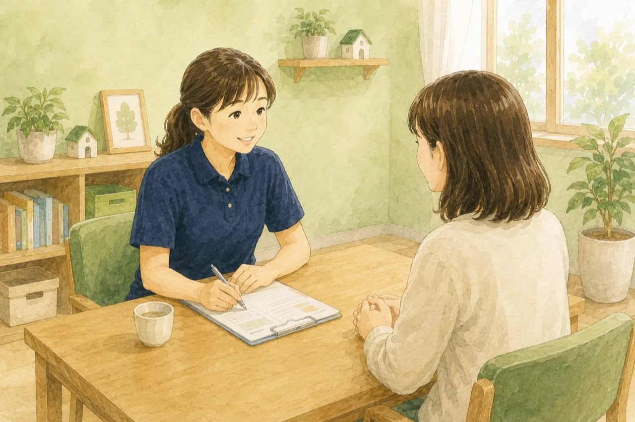 保護者の話を丁寧に聞く相談支援専門員